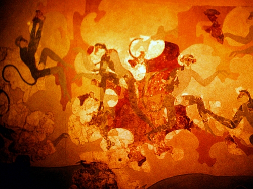 Blue monkeys fresco from Thera