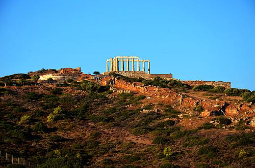 view to the temple of Poseidon