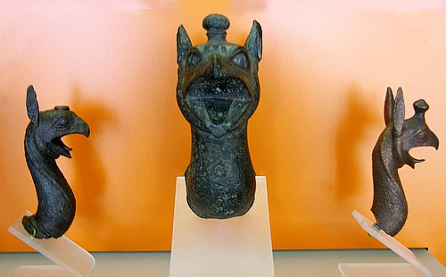 bronze protomes of griffins