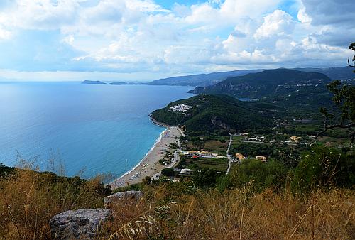 view to the beach of Karavostasi