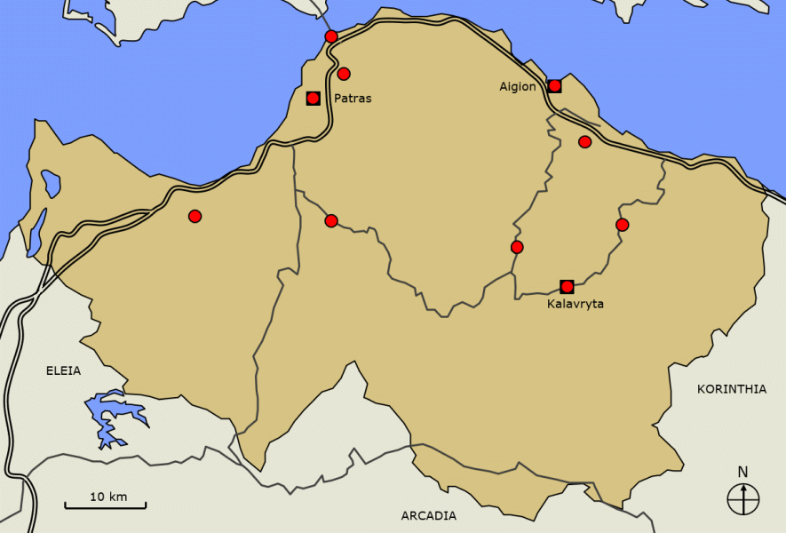 map of Achaia