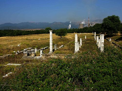 Megalopolis ruins and mining