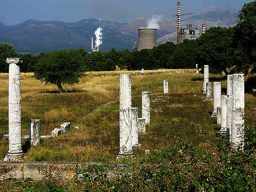 Megalopolis ruins and mining