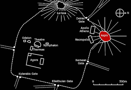 location of Aspis hill
