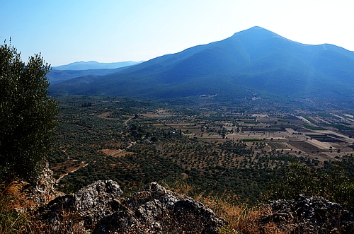 view from the acropolis of ancient Hysiai