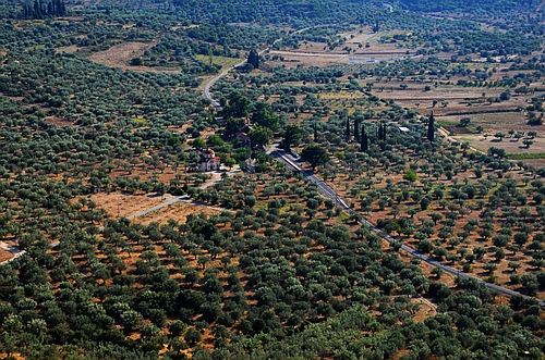 view from the acropolis of ancient Hysiai