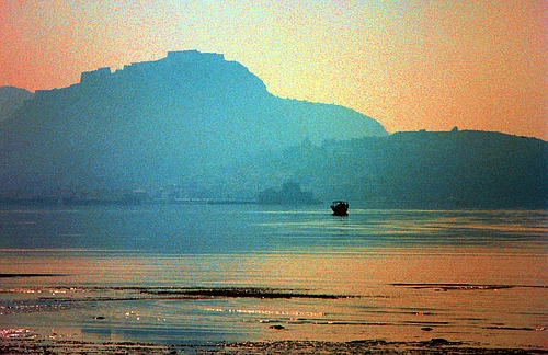 view to Nafplion with Palamidi