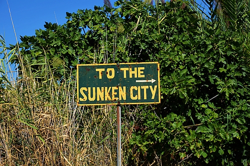 sunken city sign