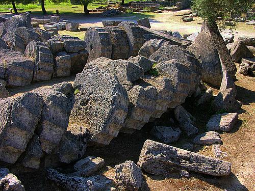 column drums of the temple of Zeus