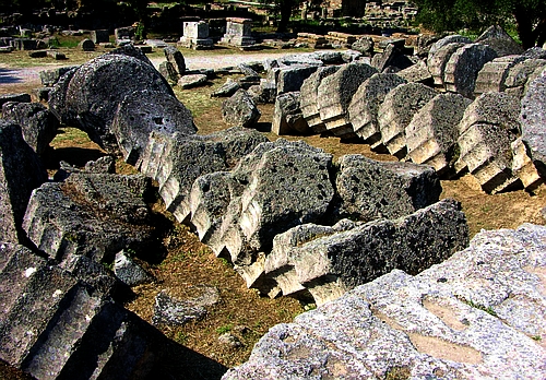 column drums of the temple of Zeus