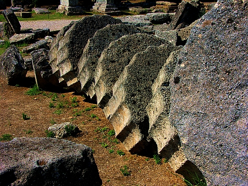 column drums of the temple of Zeus