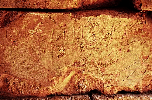 graffiti in the tunnel of the stadium