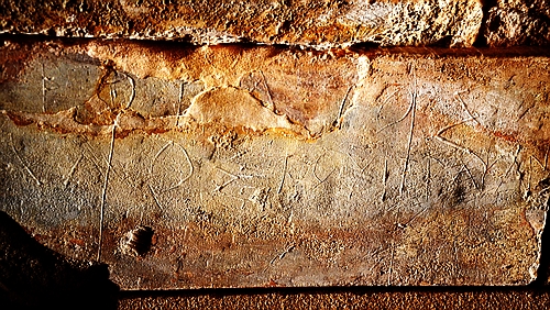 graffiti in the tunnel of the stadium