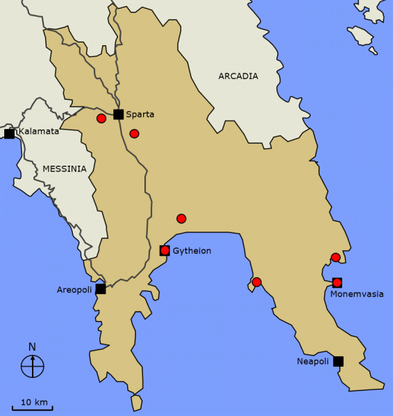 map of Lakonia