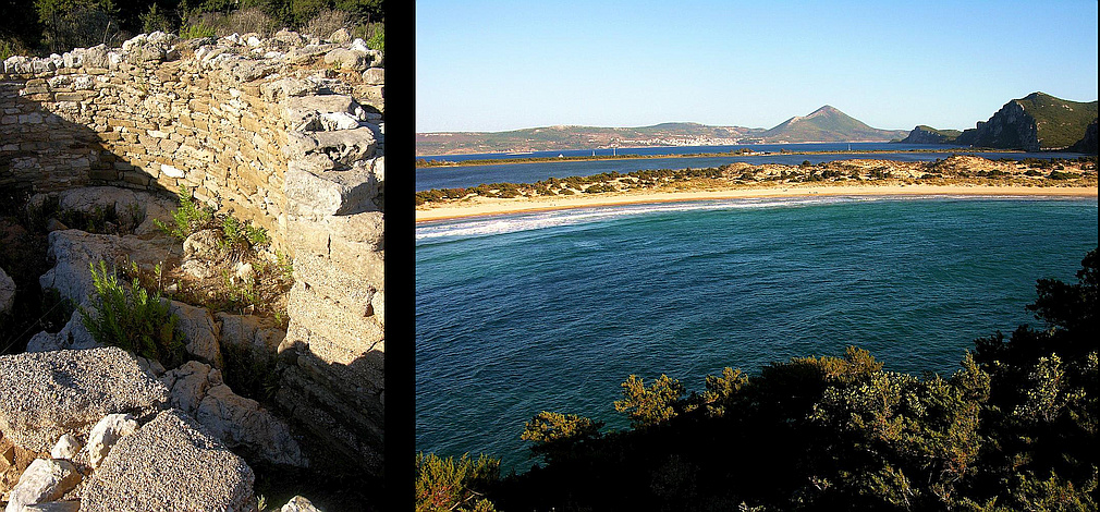 tholos tomb of Thrasymedes and beach