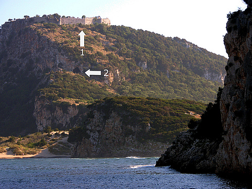view from Voidokoilia beach